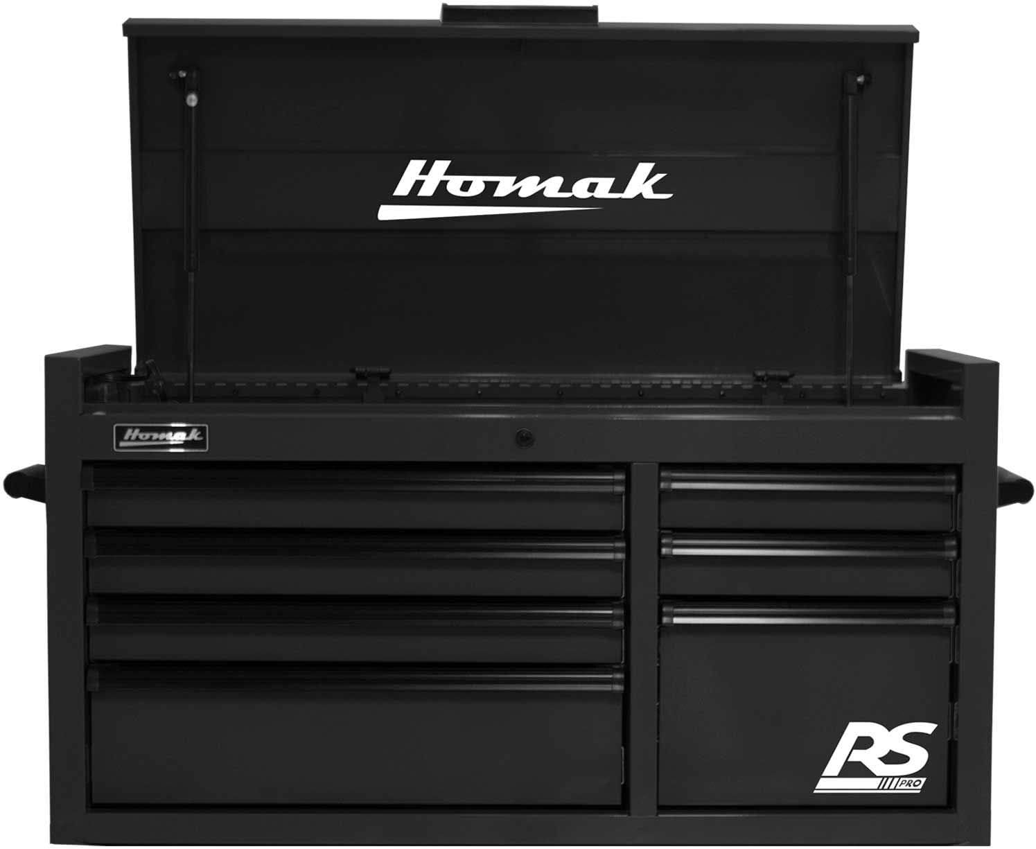 Homak Manufacturing BK02004173 RS PRO Series 41"W X 23"D X 21"H 7 Drawer Black Top Chest With Lift-Latch