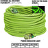 Legacy Manufacturing FZ512835 100 FT. FLEXZILLA PRO EXTENSION CORD, 12/3 SJTW, LIGHTED PLUG, INDOOR/OUTDOOR, ZILLAGREEN, 1875W, 15A