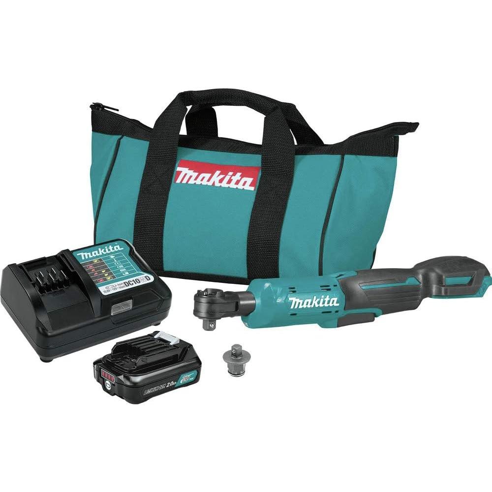 Makita Power Tools RW01R1 12V max CXT Lithium-Ion Cordless 3/8" / 1/4" Sq. Drive Ratchet Kit (2.0Ah)