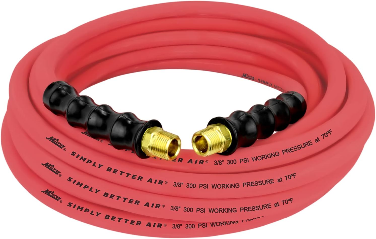 Milton Industries ULR383538 Tuyau d'air en caoutchouc ultra léger 3/8" x 35' avec extrémités 3/8" NPT