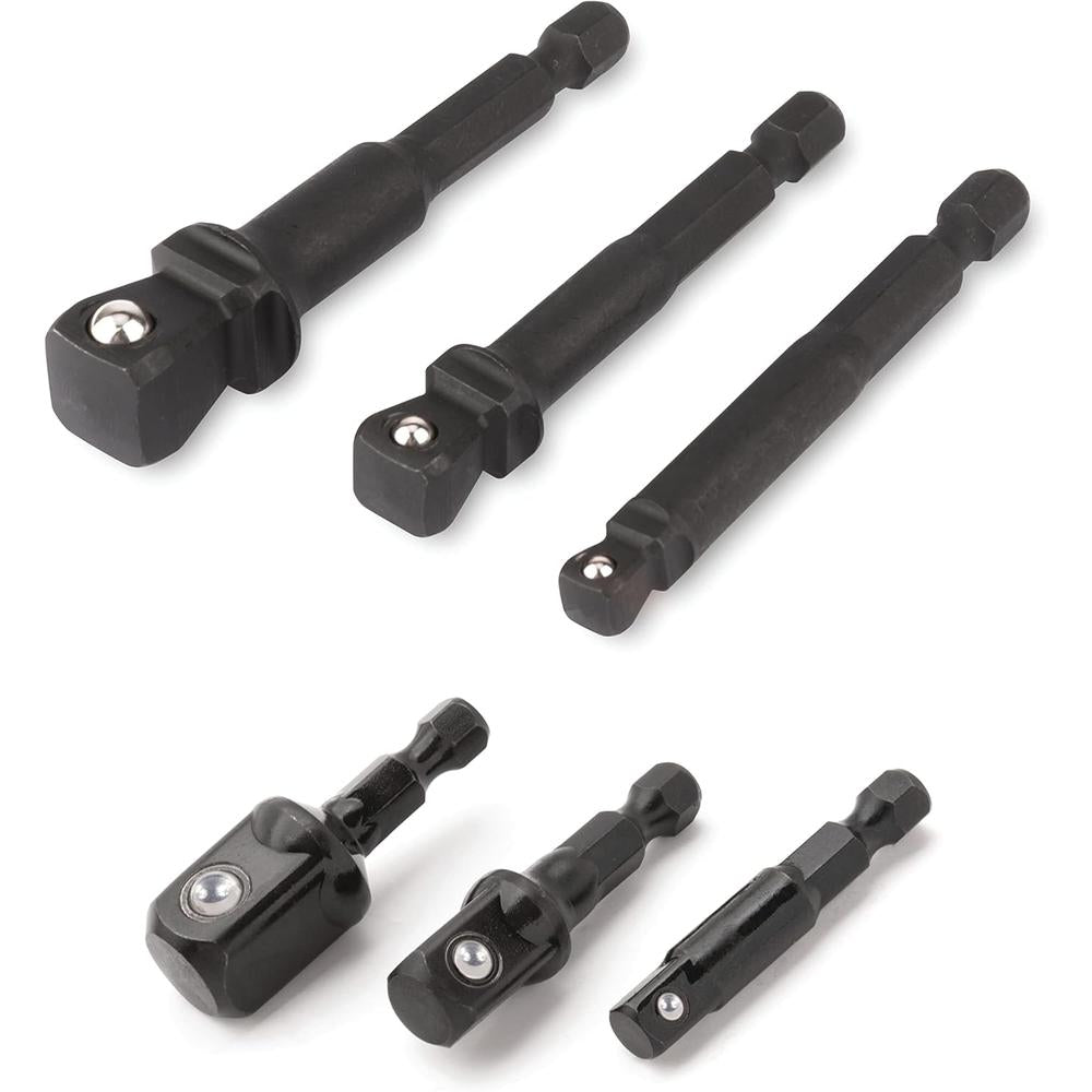 Titan Tools 12001 6-PC 1/4", 3/8", 1/2" DRIVE STUBBY ET WOBBLE DOUILLE ADAPTATEUR ENSEMBLE, TIGE 1/4"