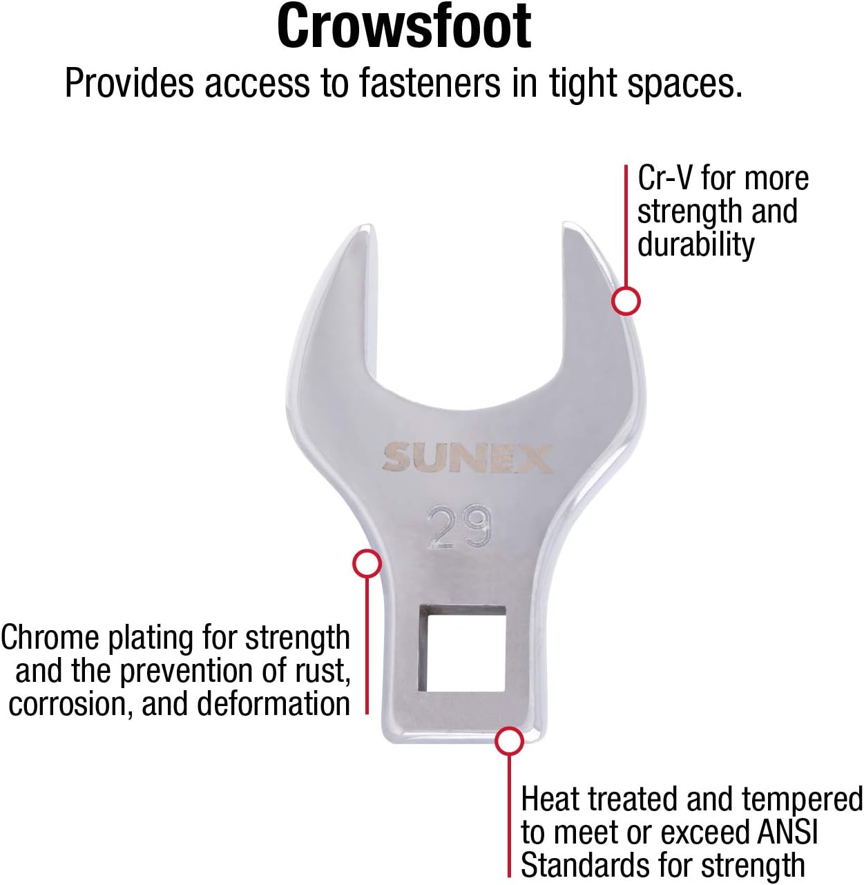 Sunex Tools 9730A - 8-Piece 1/2" Drive Jumbo Metric Crowfoot Wrench Set