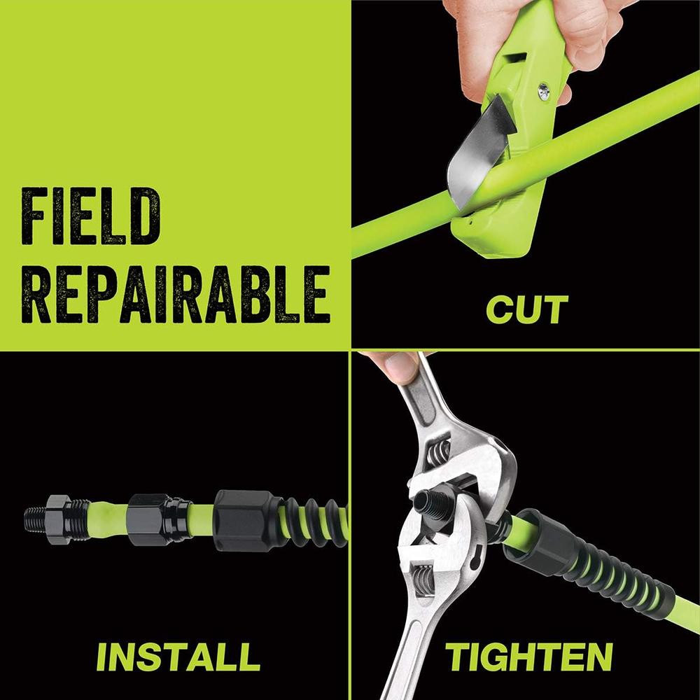 Legacy Manufacturing HFZP1450YW2 Flexzilla Pro Air Hose, 1/4" X 50', 1/4" MNPT Fittings