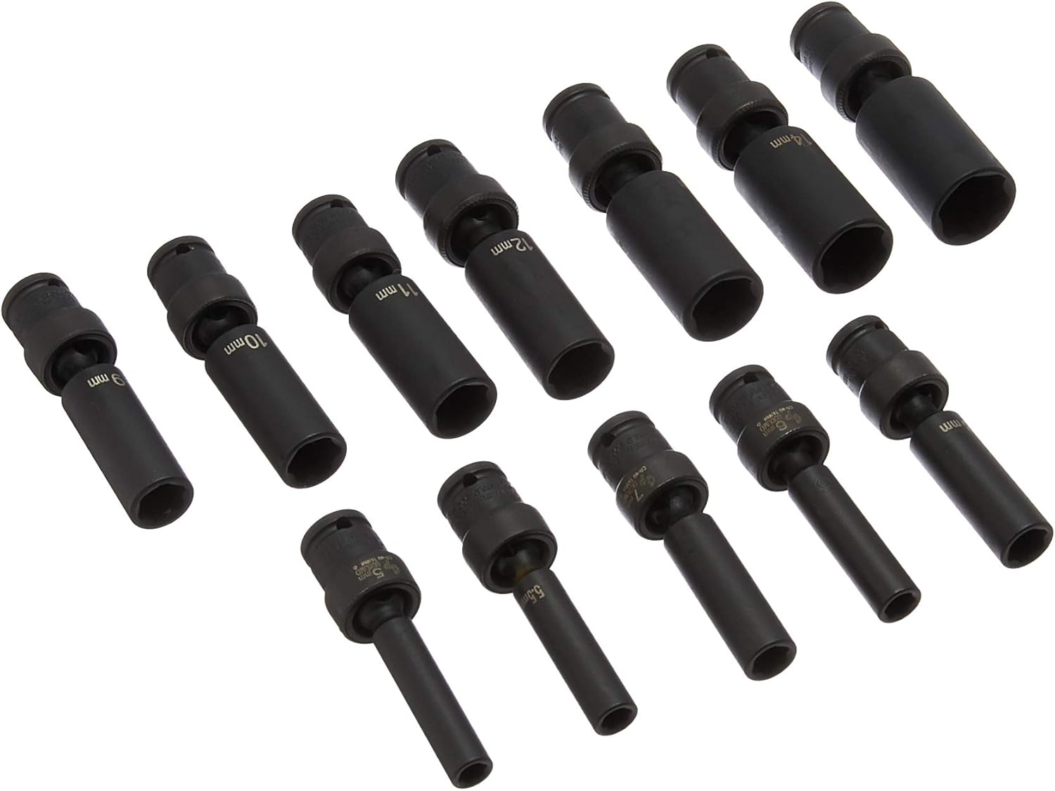 Grey Pneumatic 9712UMD 1/4" Surface Drive 12 Pc. Deep Univ Metric Set