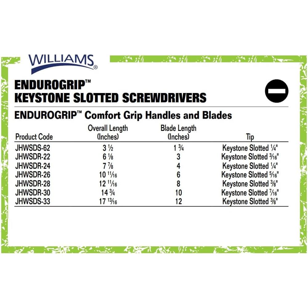 Williams JHWSDR-26 TOURNEVIS ROND 6PO
