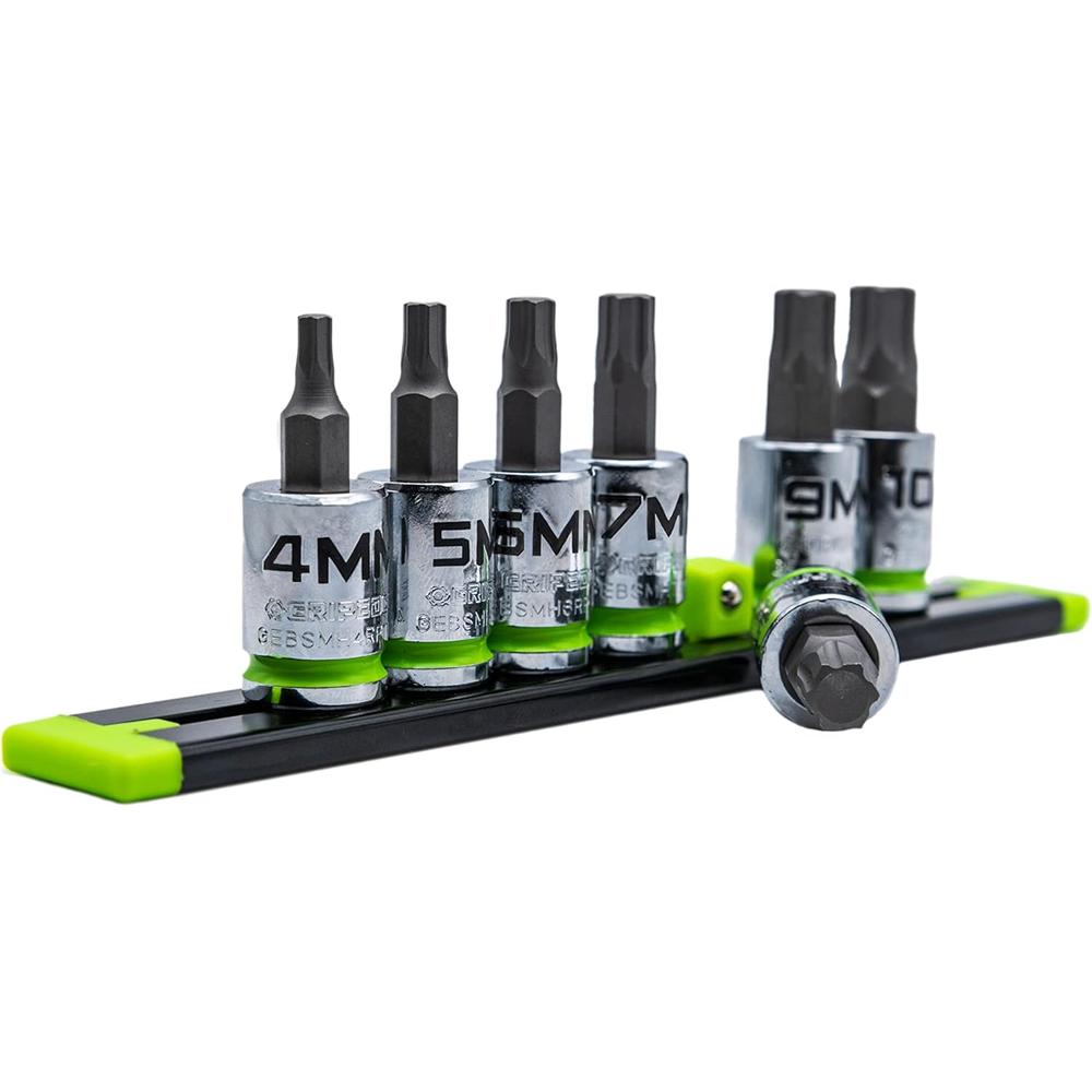 GripEdge GE7BSMHSRPT 7pc 3/8" Dr. Short Metric RPT Hex Driver Set, 4mm - 10mm