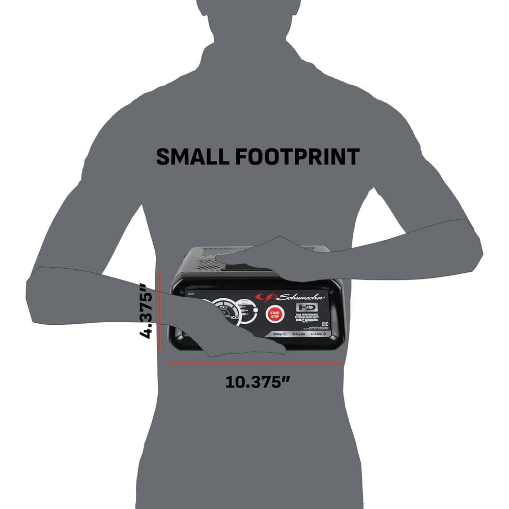 Schumacher Electric SC1341 Chargeur de batterie 100/15/2 A avec démarrage du moteur/utilisation robuste