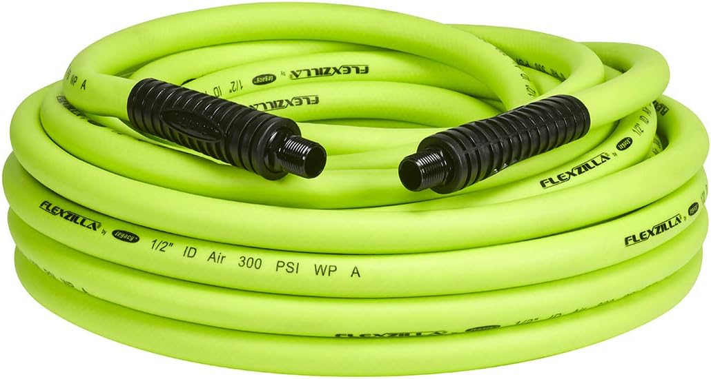 Legacy Manufacturing HFZ1250YW4 Flexzilla Air Hose, 1/2" X 50', 1/2" MNPT Fittings