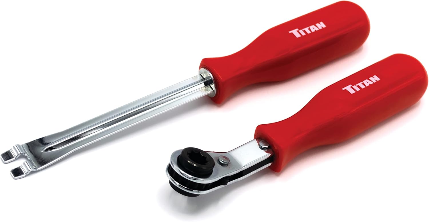 Titan Tools 85512 2-PC. MERITOR BRAKE SLACK ADJUSTING FORK-END TOOL AND 5/16" DOUBLE SQUARE RATCHET WRENCH KIT