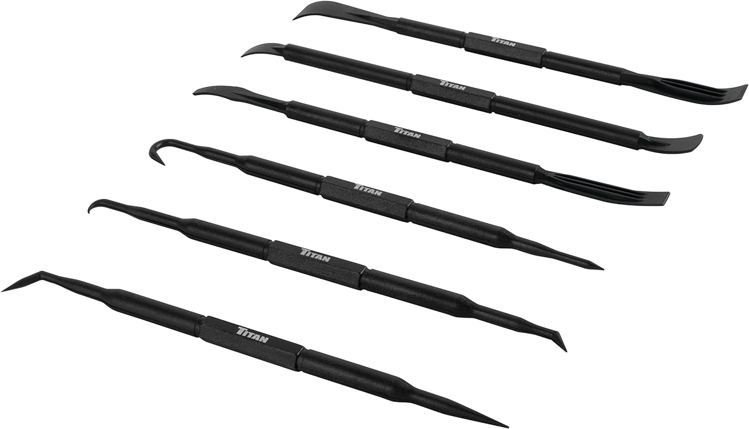 Titan Tools 17716 Lot de 6 crochets, crochets et leviers anti-rayures, 7-1/4" et 6-1/2" AOL
