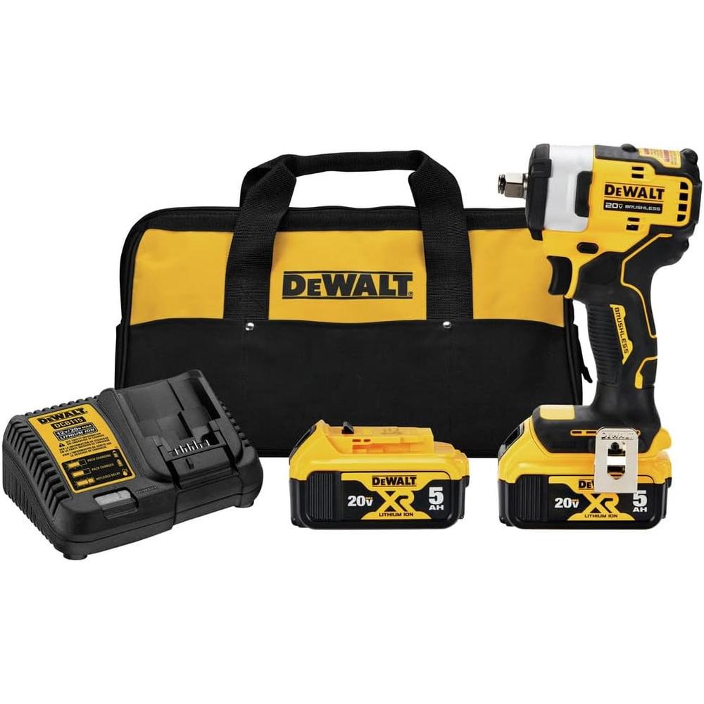 DEWALT DCF911P2 Clé à chocs sans fil 20 V MAX* 1/2 po avec kit d'enclume à anneau de porc