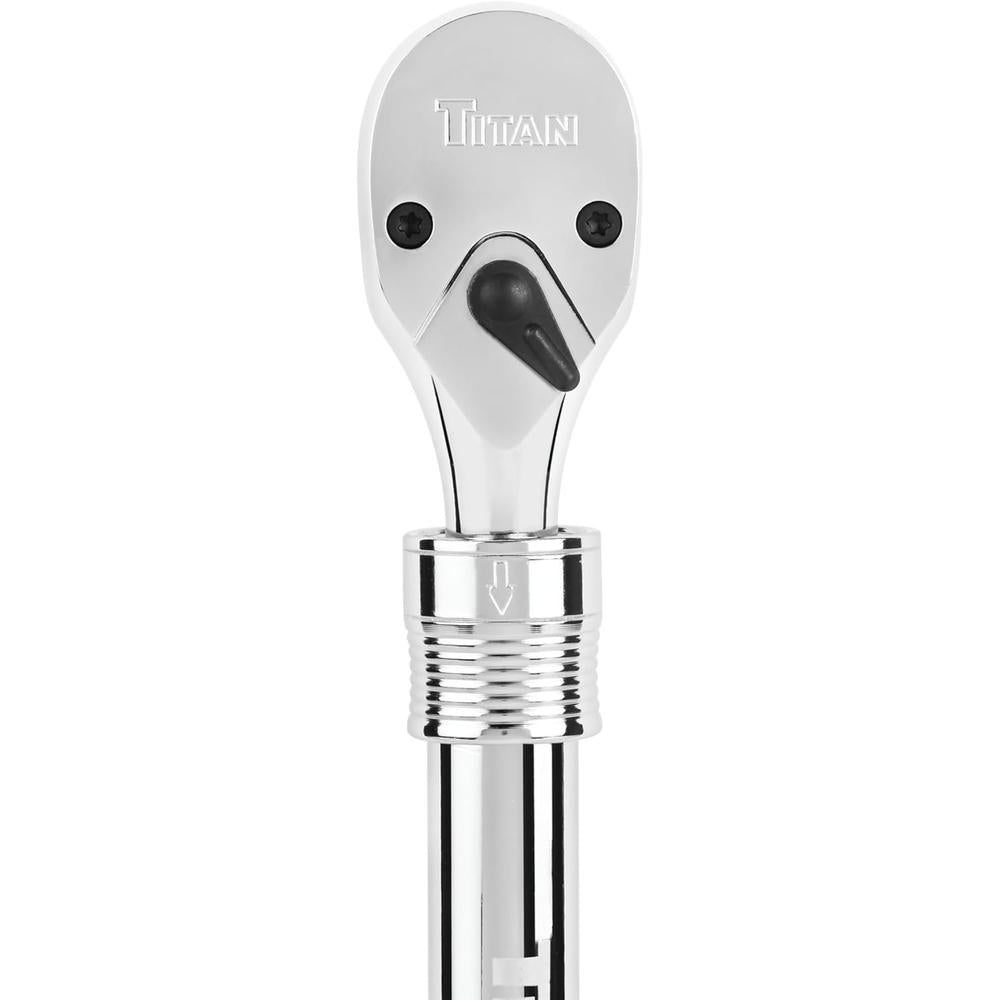 Titan Tools 12182 1/2" Drive Extendable Reversible Ratchet, Extends From 12-1/4" To 17-3/4", 72-Tooth