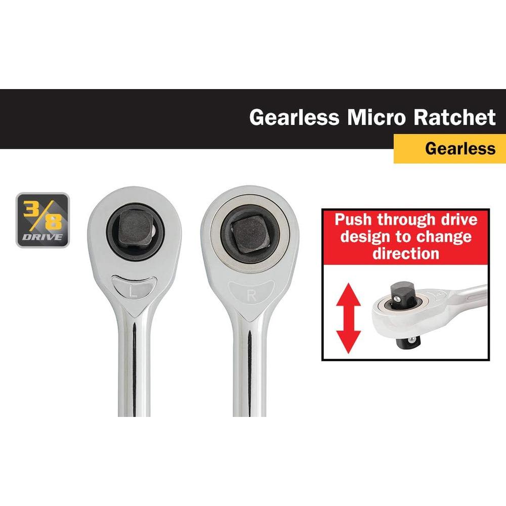 Titan Tools 11201 3/8 Inch Drive 4 Inch Gearless Micro Ratchet