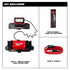 Milwaukee Tool 2118-21 BOLT REDLITHIUM USB Headlamp kit contents diagram showing headlamp, REDLITHIUM USB 3.0 Battery, and USB-C cable