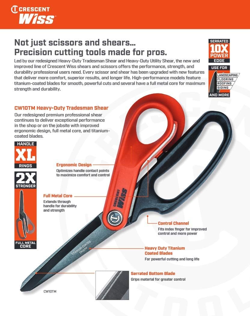 Wiss CW10TM Pro Shear Heavy Duty Tradesman Titanium Multi One Size