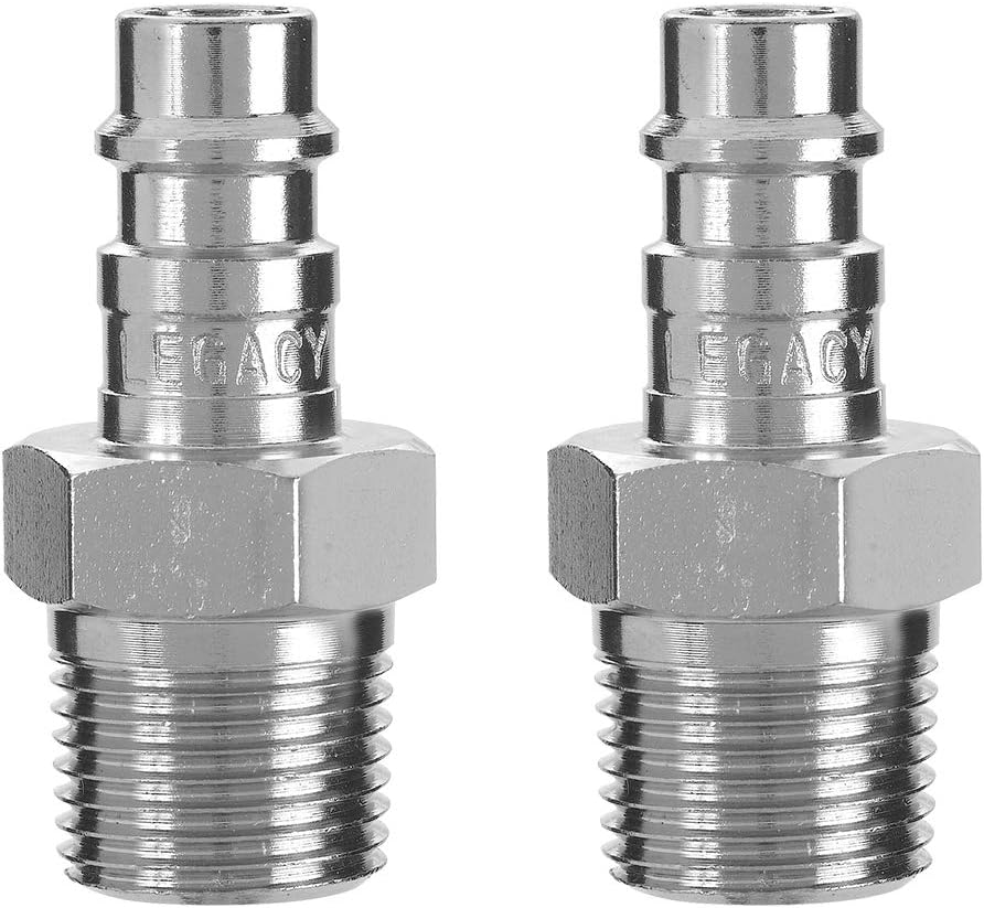 Legacy Manufacturing A53640FZ-2PK Flexzilla Pro High Flow Plug, 3/8" MNPT, 1/4" Body, 2-Pack