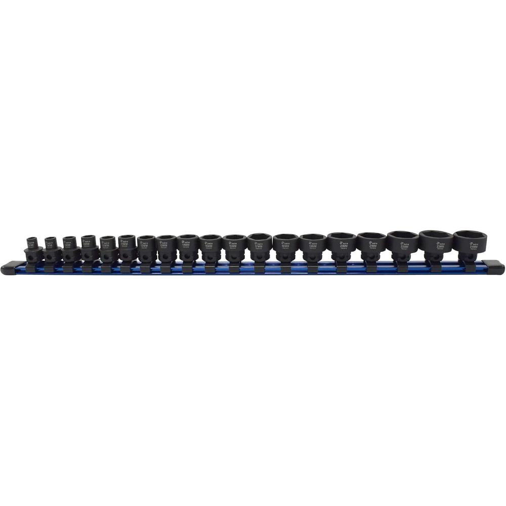 Astro Pneumatic 78319 19pc 3/8" Drive Low Profile Nano Impact Socket 6-24mm - No Skips