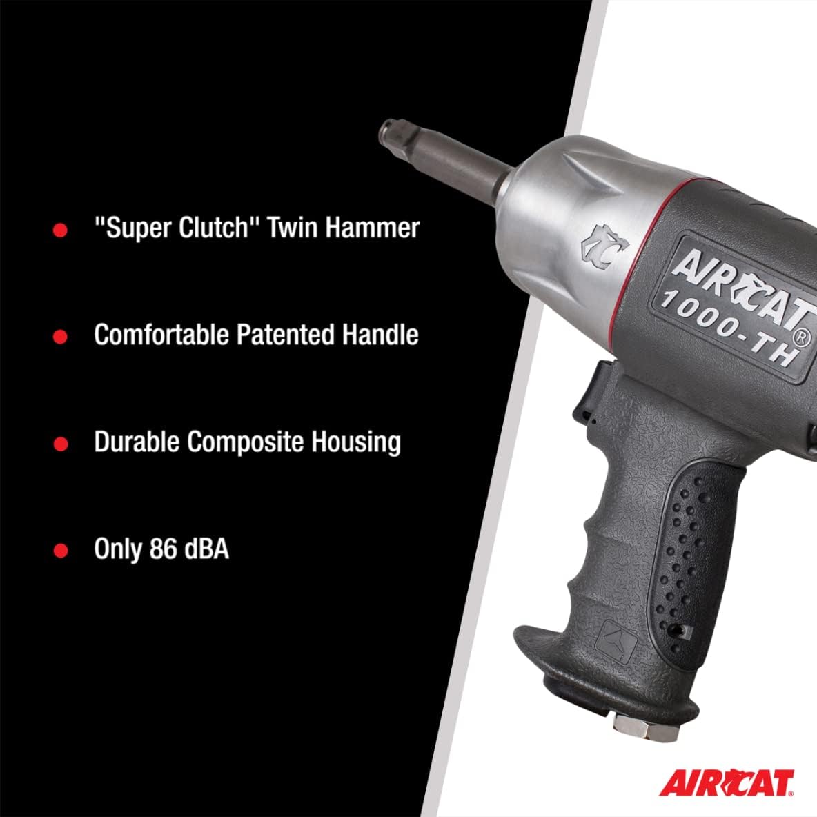 AirCat 1000-TH-2 1/2" Impact Wrecnh With 2" Ext Anvil 1000 Ft-Lb