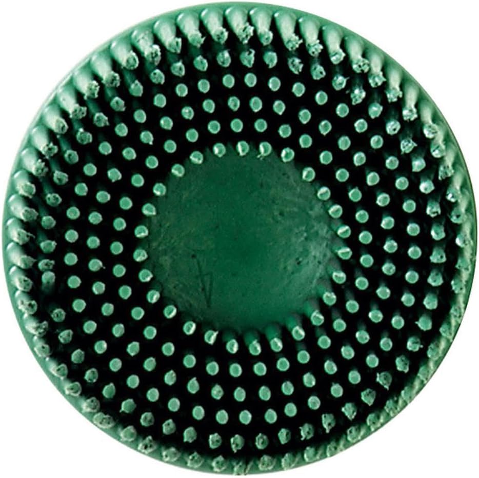 3M 07524 Scotch-Brite Roloc Bristle Disc 2 in 50 Grit Coarse Green - top view