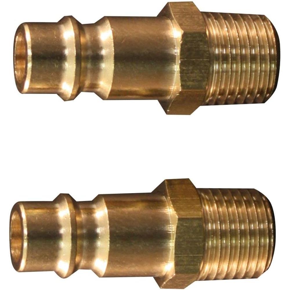 Milton S-760 1/4" MNPT HIGHFLOWPRO® V-Style Male Brass Plug (Pack of 2)