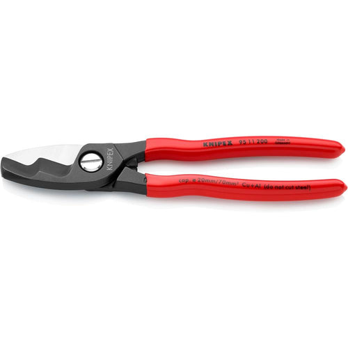 KNIPEX Tools - Cable Shears, Twin Cutting Edge (9511200), 8 inches