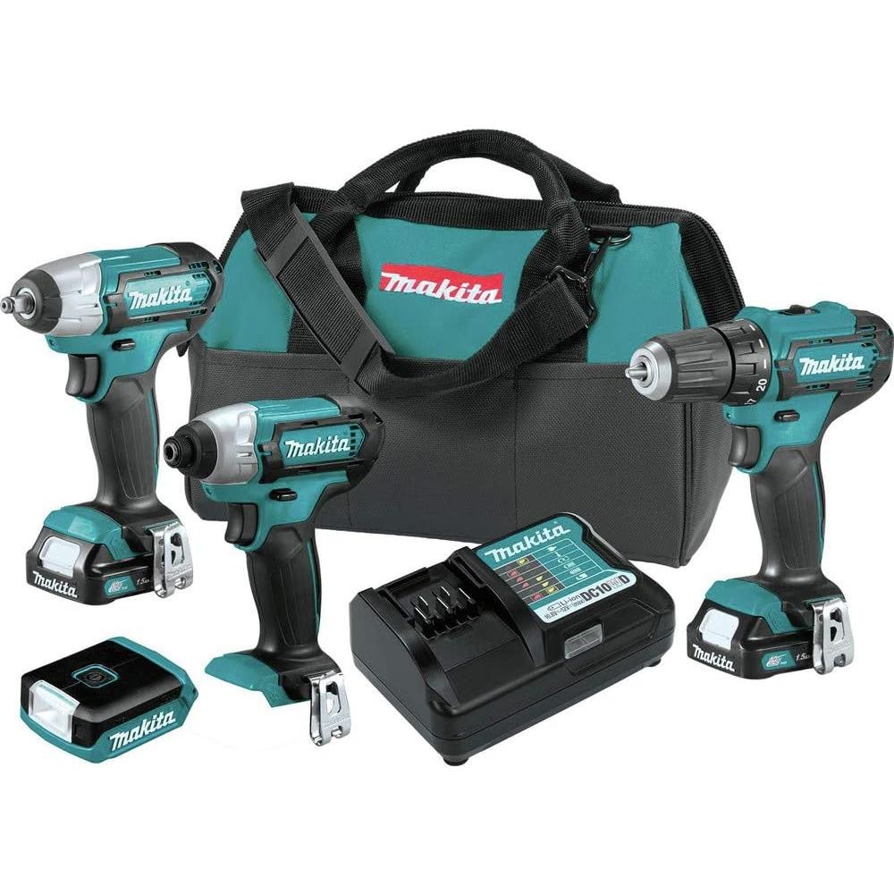 Makita Power Tools CT411 12V max CXT Lithium-Ion Cordless 4-Pc. Combo Kit (1.5Ah)