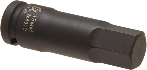 Sunex 264910L 1/2" Dr 19mm Hex Impact Socket. 6"