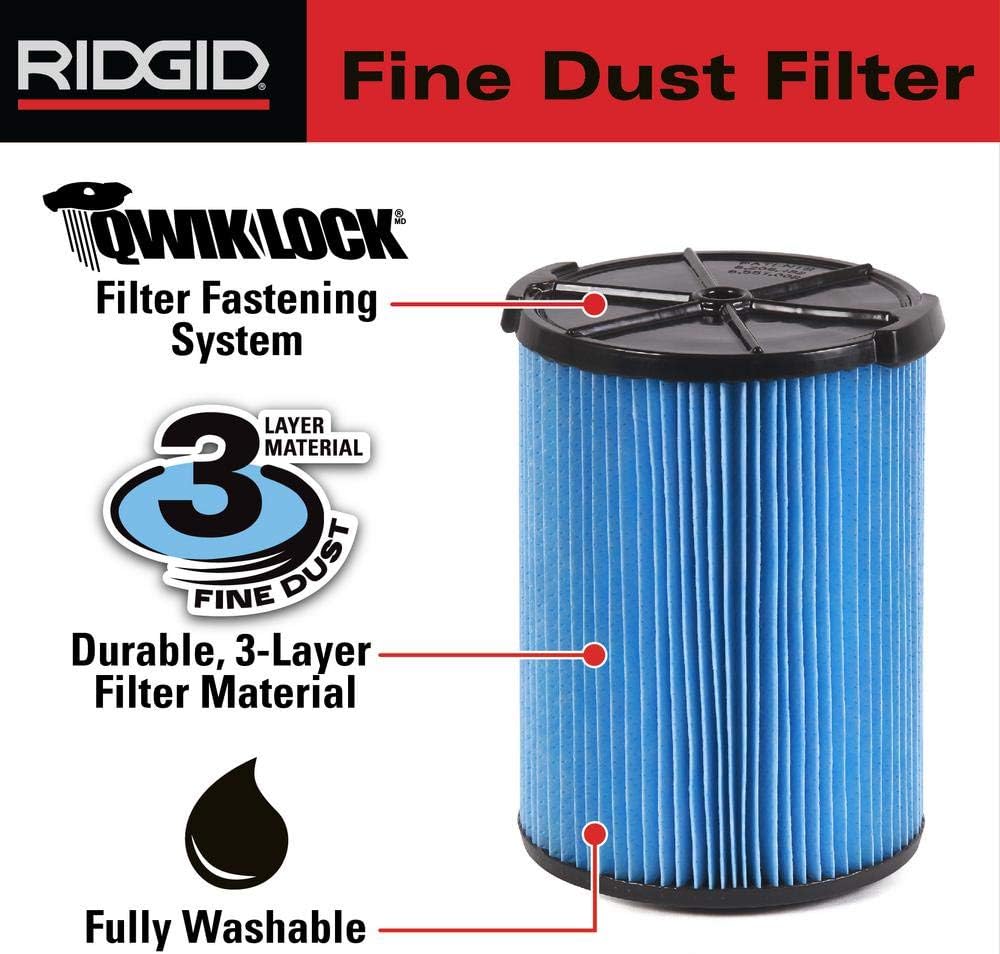 Ridgid 72952 Filter, Vf5000 Hi Efficency
