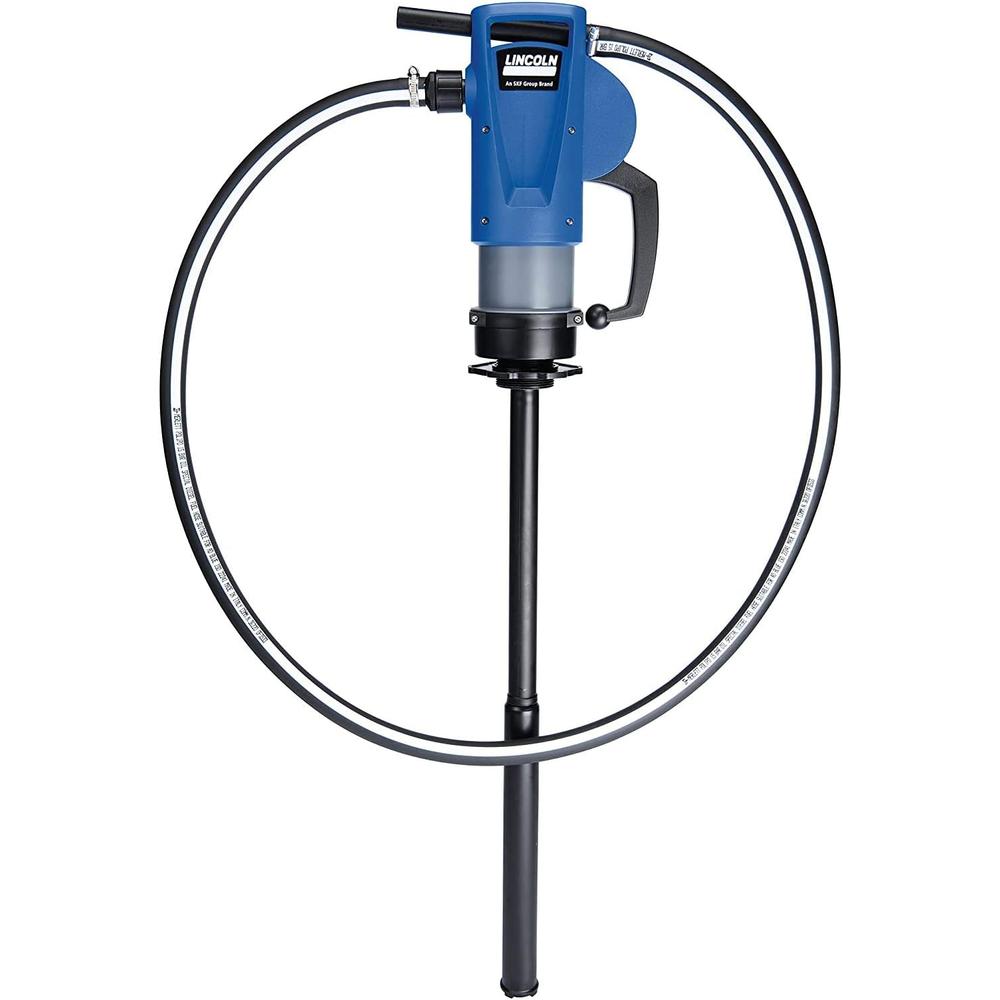 Lincoln 1392 Lever Action Self-Priming DEF Compatible Fluid Transfer Pump With 2 Inch Bung Mounts and Locking Ring to Enable Custom Pump Positioning when Drum Mounting