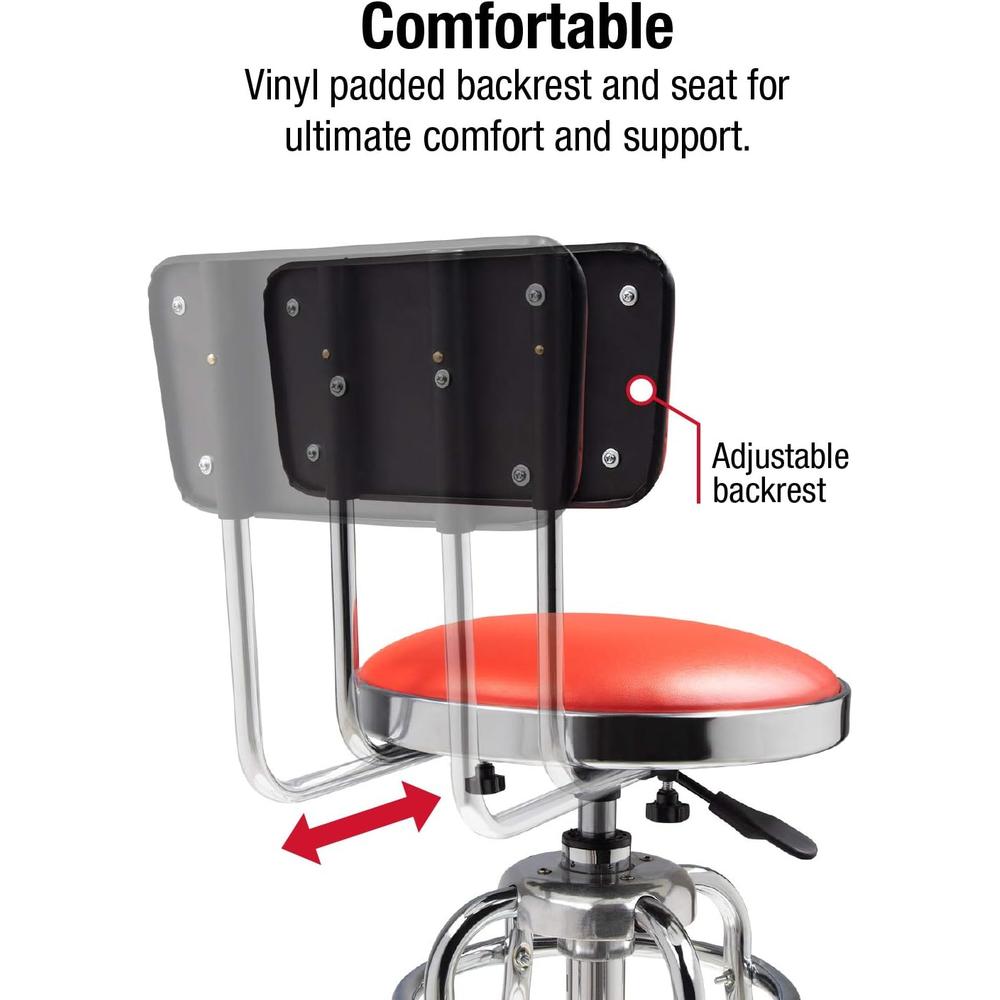 Sunex Tools 8516 Sunex Hydraulic Shop Stool (Chrome)