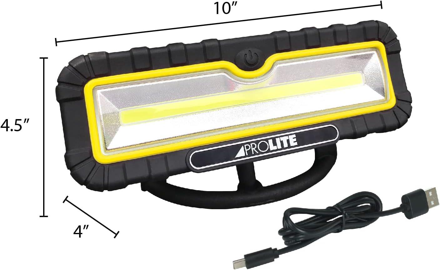 Alert Stamping LZR10C 1200 Lumen COB LED Rechargeable Flood Light, Black/Yellow