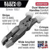 Pliers. Hybrid Multi Purpose Tool with Crimper. Bolt Shearing Holes & Stripper Klein Tools J215-8CR