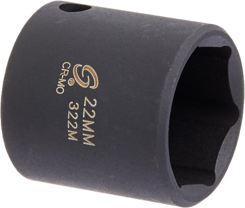 Sunex Tools 322M 3/8 in. Drive 22-mm Impact Socket