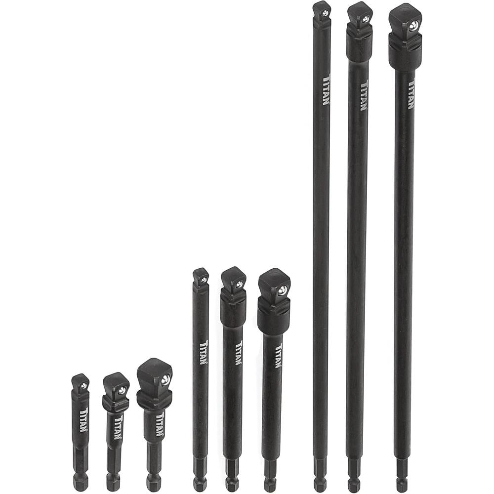 Titan Tools 49089 9 Pc. Impact Wobble Socket Adapter Set