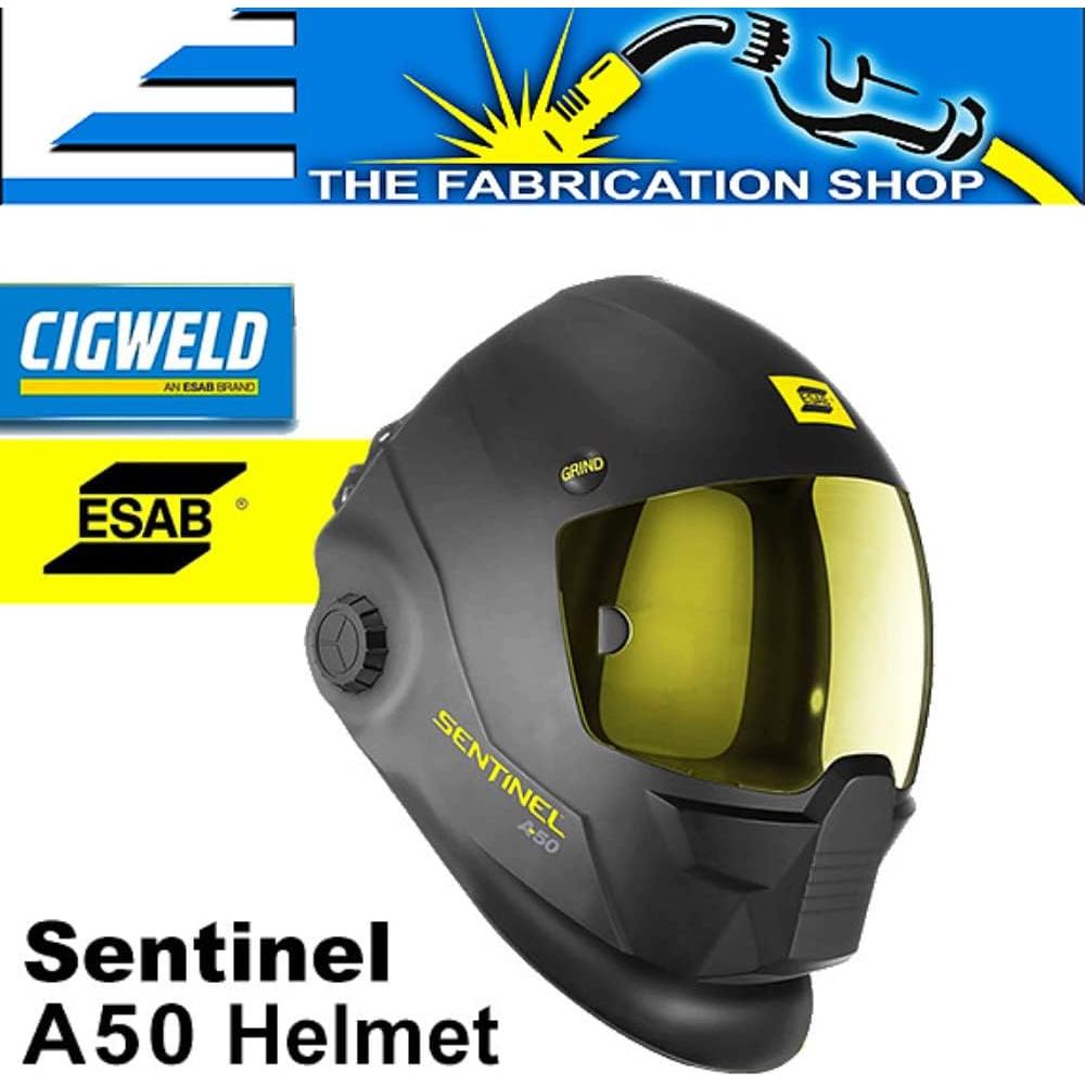 ESAB 0700000800 Casque de soudage Sentinel A50, noir, zone de visualisation de 3,93 x 2,36 po (100 x 60 mm).