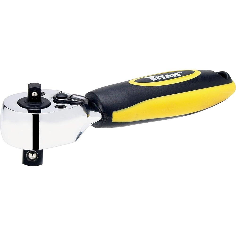 Titan Tools 11050 1/4 In. And 3/8 In. Drive Dual Head Stubby Ratchet