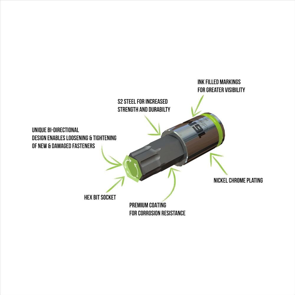 GripEdge HCM8S 8-Pc 1/2" Drive Metric Rpt Hex Bit Socket Set, 10-19 Mm