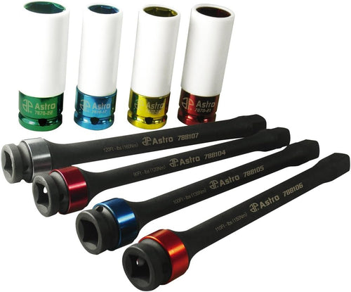 Astro Pneumatic 78818 Lot de 8 rallonges limitatrices de couple et douilles de protection