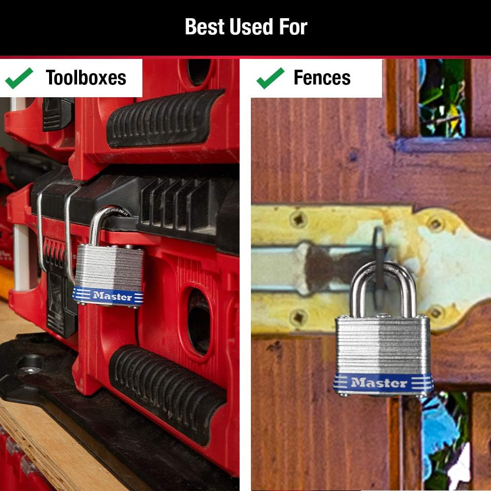 Cadenas laminé 3D Master Lock, anse de 3/4", largeur de 1-9/16"