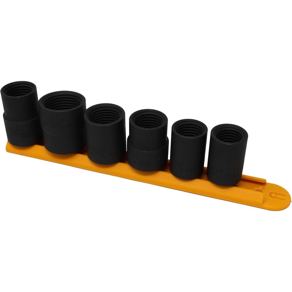 CTA 8856 6-pc Emergency Lug Nut Remover Impact Socket Set On Socket Rail, 17MM + 3/4" To 1-1/8"