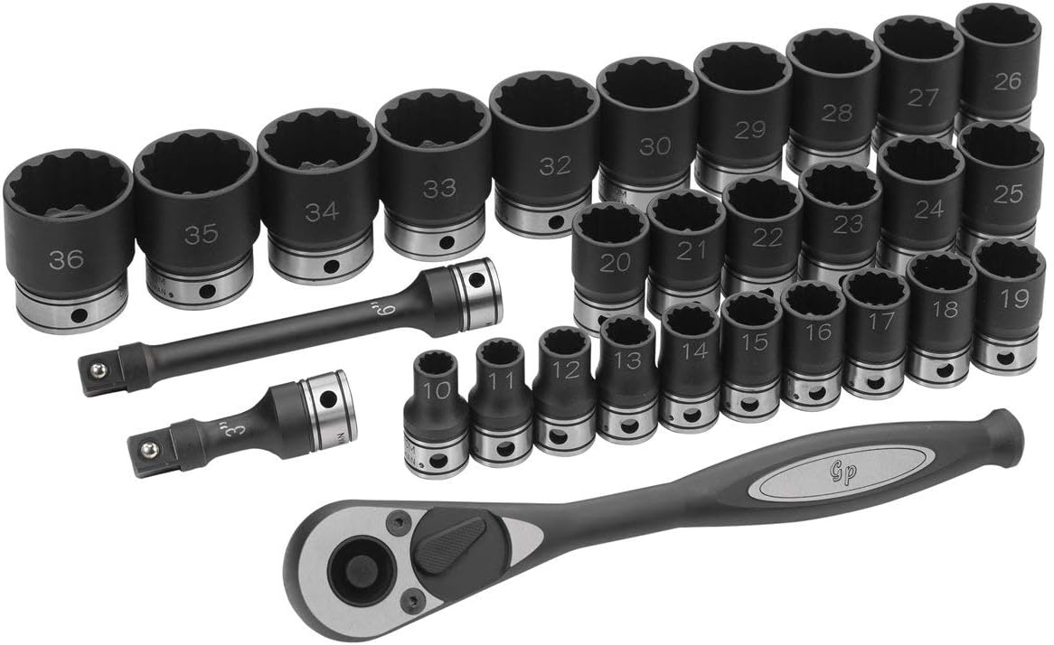 Grey Pneumatic 82229M 1/2" Dr. 29pc Metric Duo-Socket Set - 12 Point