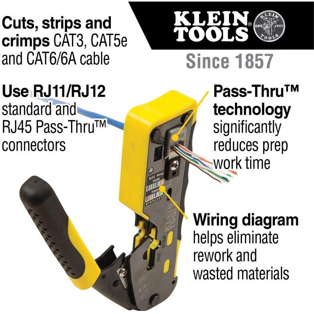 Klein Tools VDV226110 PASS THRU RJ45 CRIMP TOOL