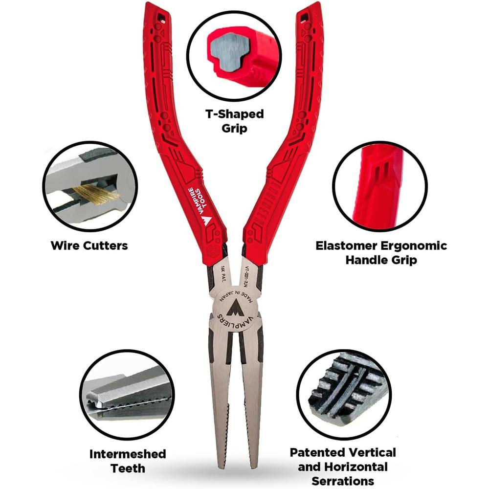 Vampire Tools VT-001-7LN Vampliers Long Nose 7.5" Screw Extraction Pliers