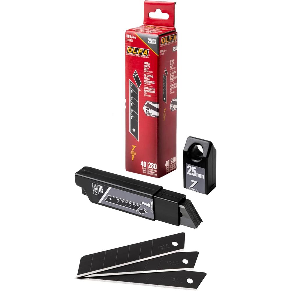 Olfa HBB/CP40 Lames à pression noires HBB/CP40 de 25 mm, paquet de 40