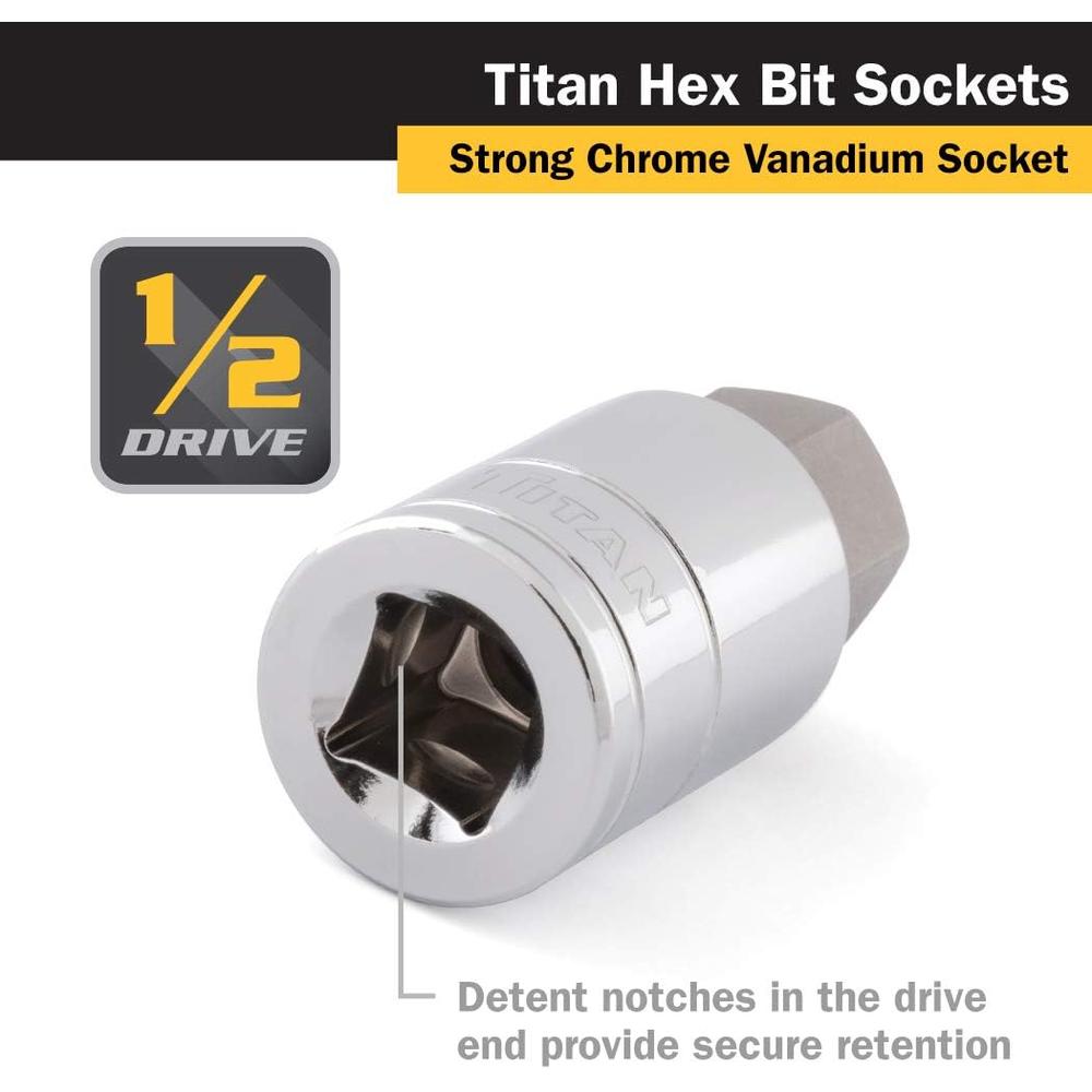 Titan Tools 15617 17 Mm 1/2 In. Drive Hex Bit Socket