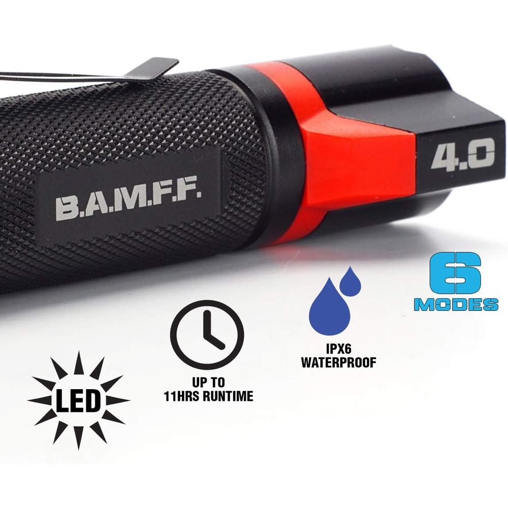 STKR 00339 B.A.M.F.F.™ 400 lm Black Tactical Dual-LED Flashlight