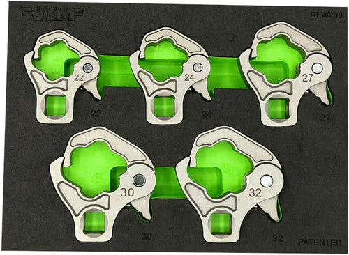 Jeu de 5 clés à cliquet pour écrous évasés de 1/2 po VIM Tools RFW200 (22, 24, 27, 30, 32 mm)
