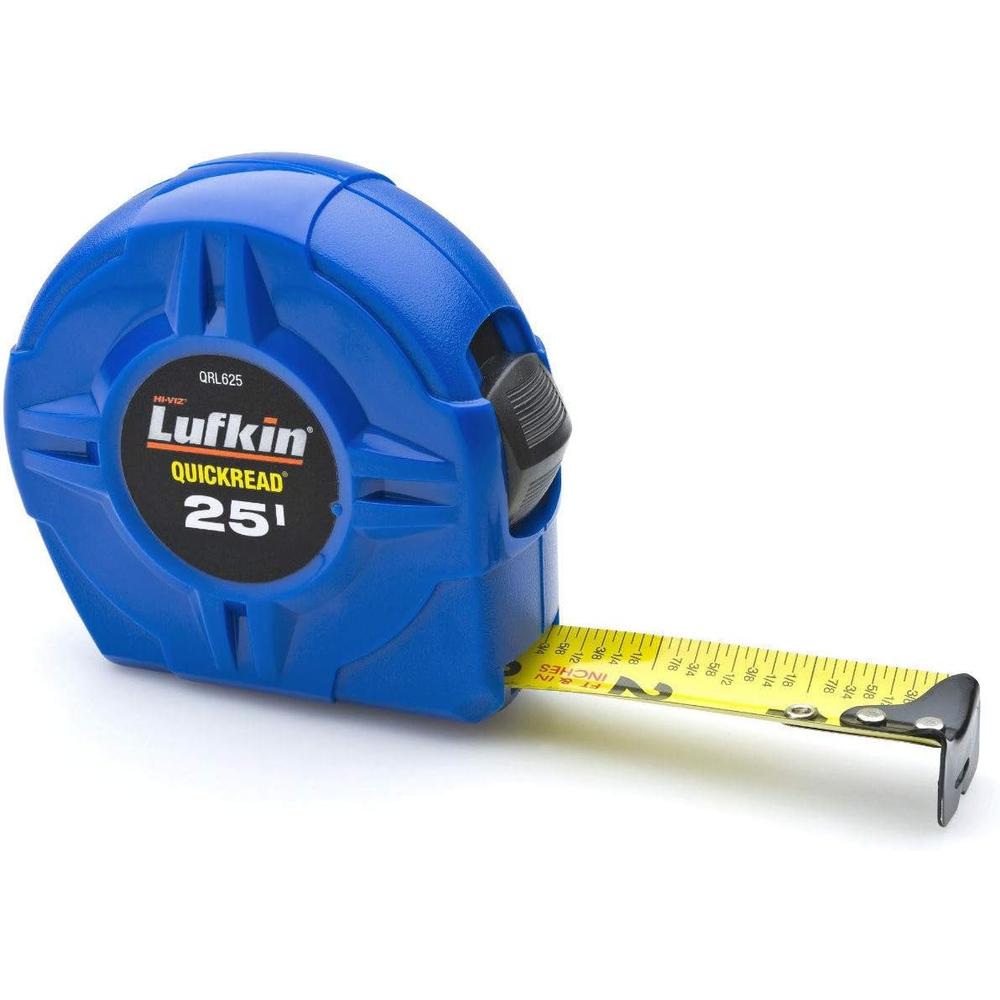 Crescent Lufkin QRL625MP 1" x 25' Hi-Viz Blue Quickread Yellow Clad Meter