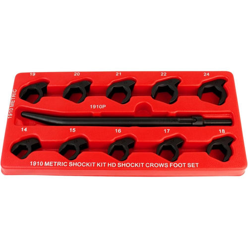 LTI Tools 1910 10pc Metric Shockit Crows Foot Set