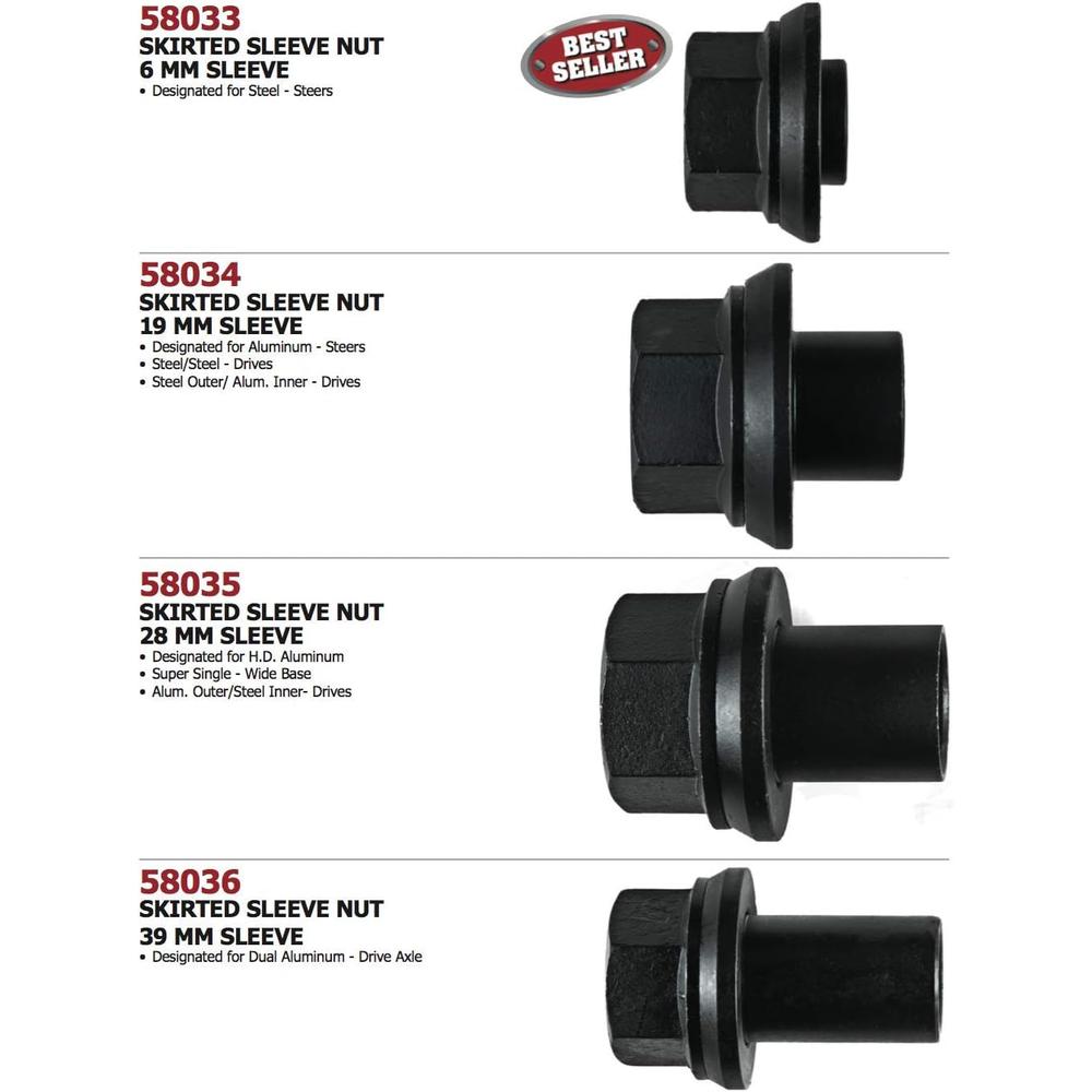 AME International 58034 Skirted Sleeve Nut M22-1.5 Sleeve Nut